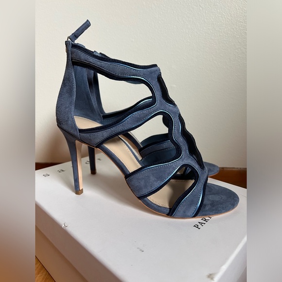 SANDRO Paris Alexie Heels Sandals in Blue Size EU 40 NWT - ASO Pippa Middleton - Picture 2 of 12